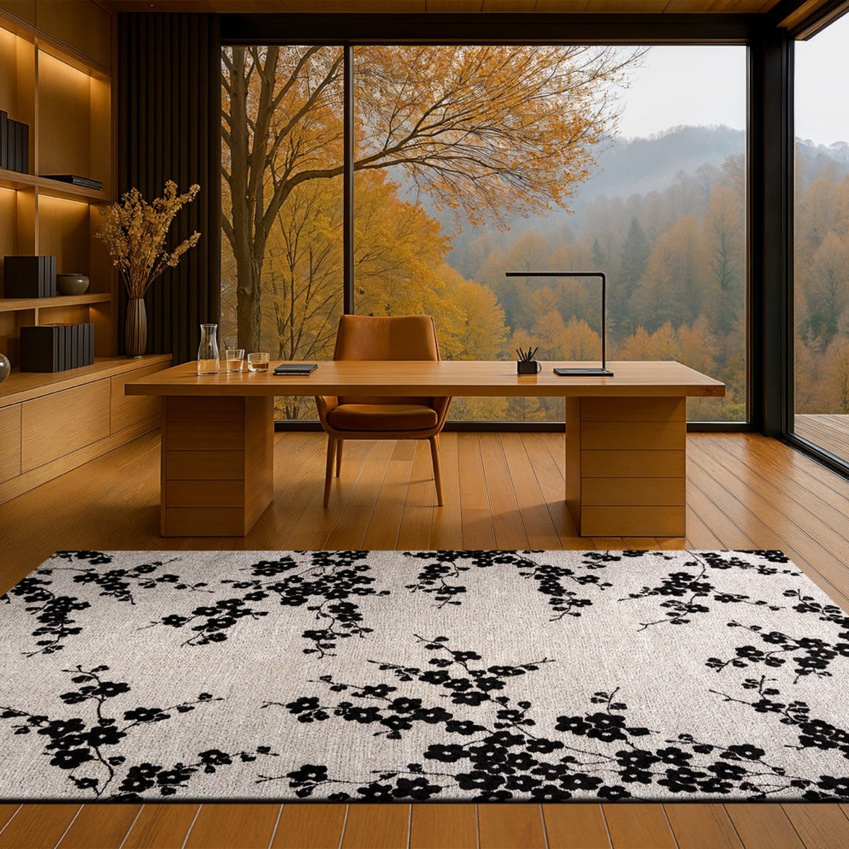 DYWAN PROSTOKĄTNY SAKURA NIGHT SNOW 240 X 170 CM OD LOUIS DE POORTERE