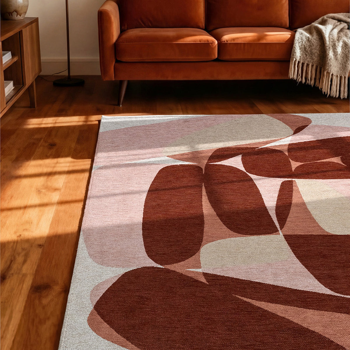 DYWAN PROSTOKĄTNY STONES CHERRY MOCHA 240 X 170 CM OD LOUIS DE POORTERE