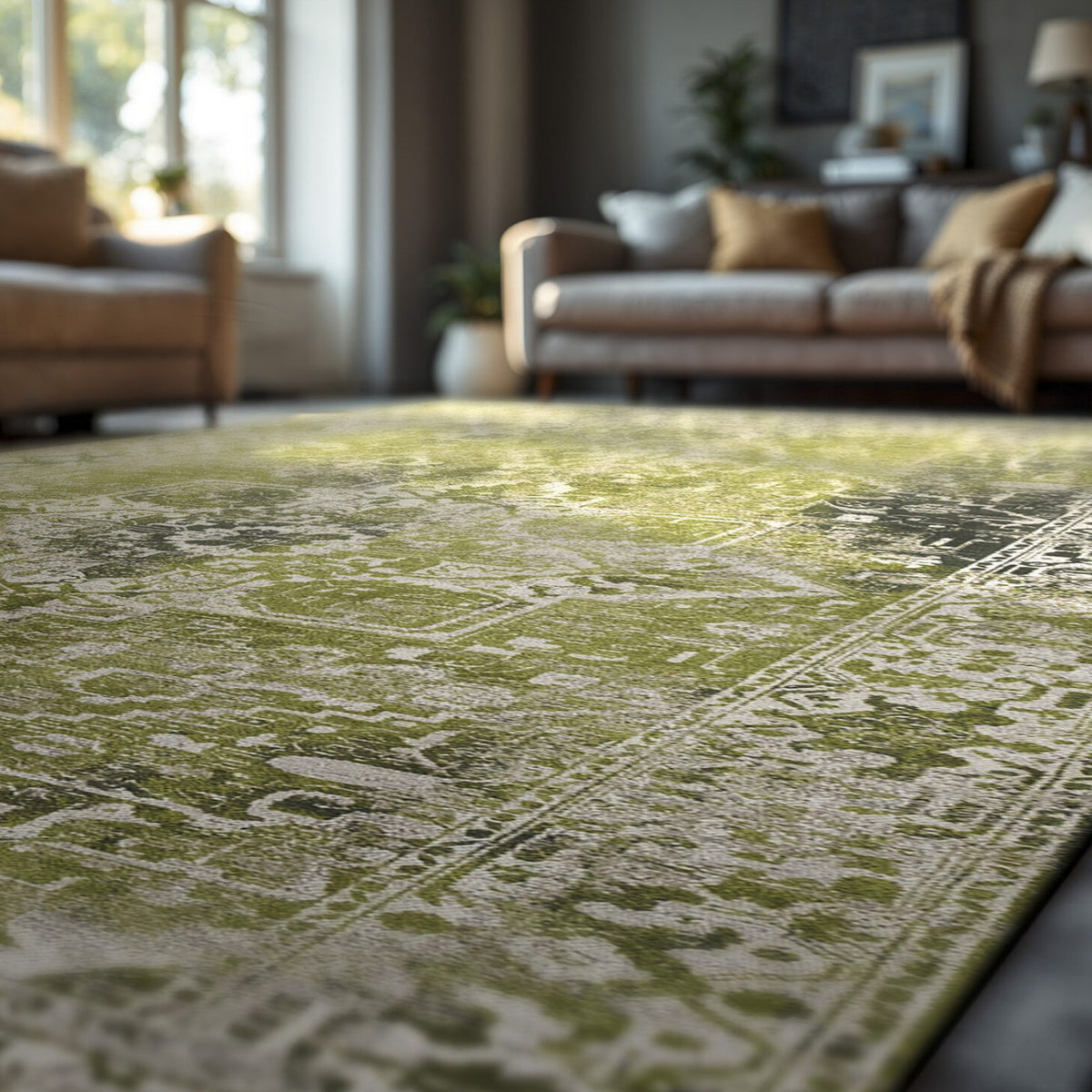 DYWAN PROSTOKĄTNY TABRIZ OLIVE WOOD 240 X 170 CM OD LOUIS DE POORTERE
