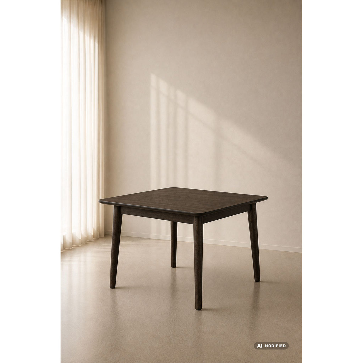 STÓŁ Z LITEGO DREWNA ESSEN DĄB CIEMNY 110 × 110 CM OD MAXLIVING