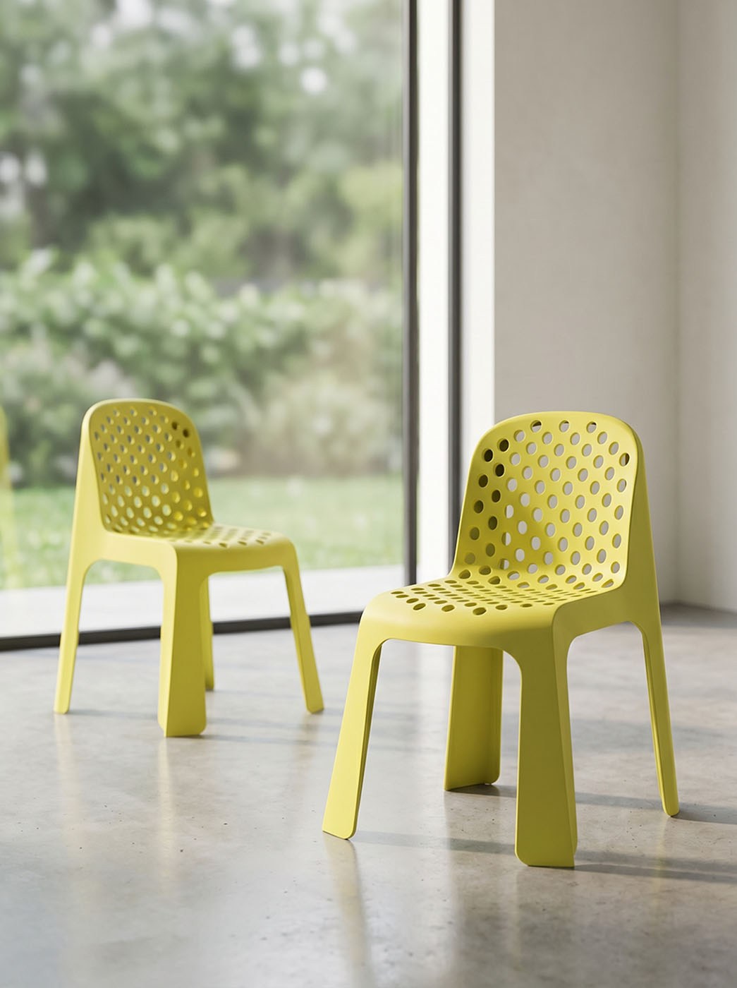 KRZESŁO PLASTIKOWE POPPY DOT YELLOW OD MAXLIVING
