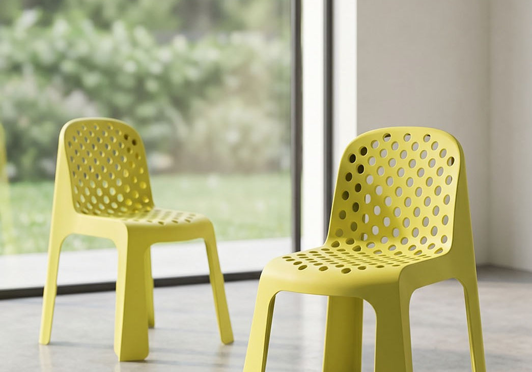 KRZESŁO PLASTIKOWE POPPY DOT YELLOW OD MAXLIVING