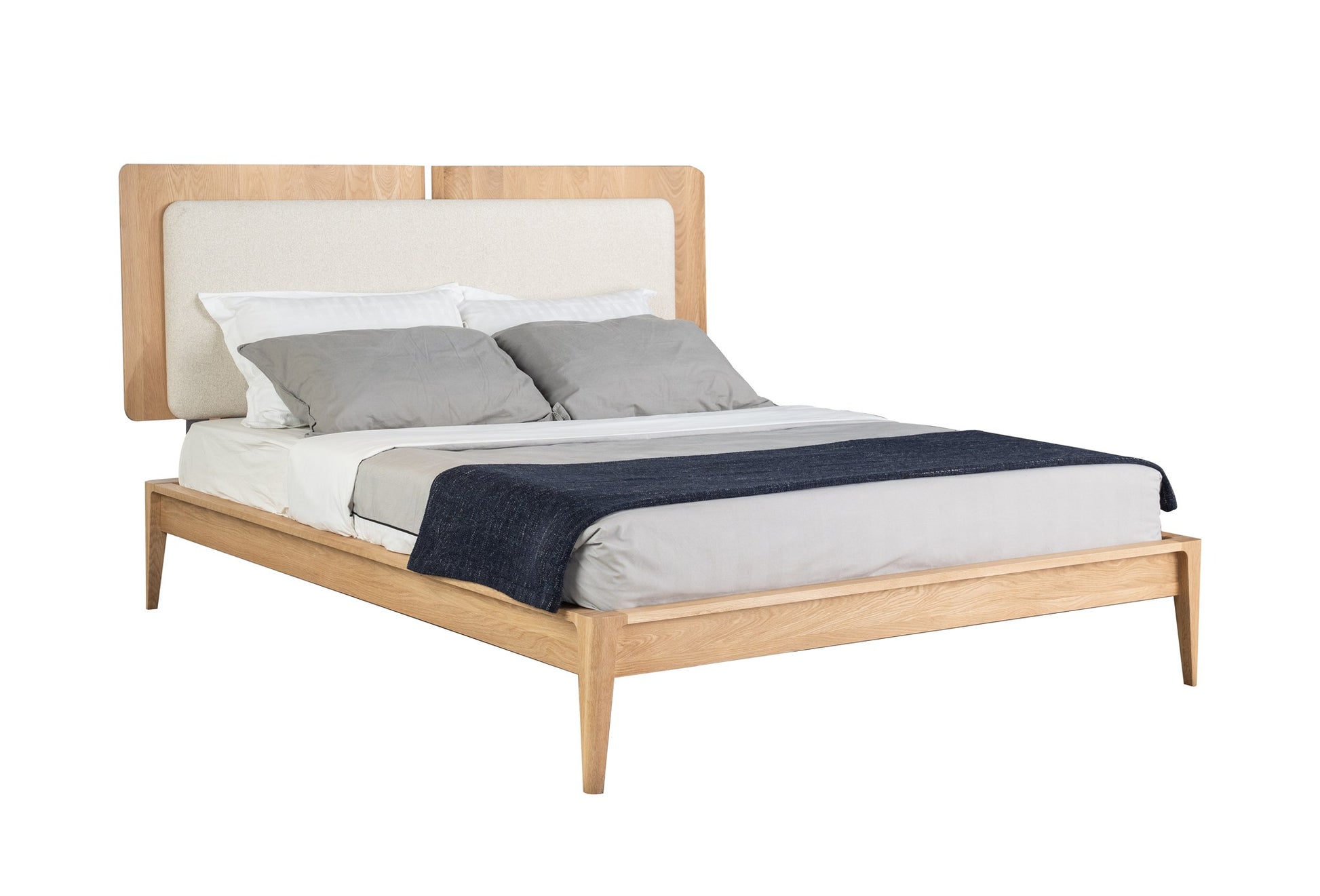 ŁÓŻKO NOTCH DĄB BIAŁY OD MAXLIVING