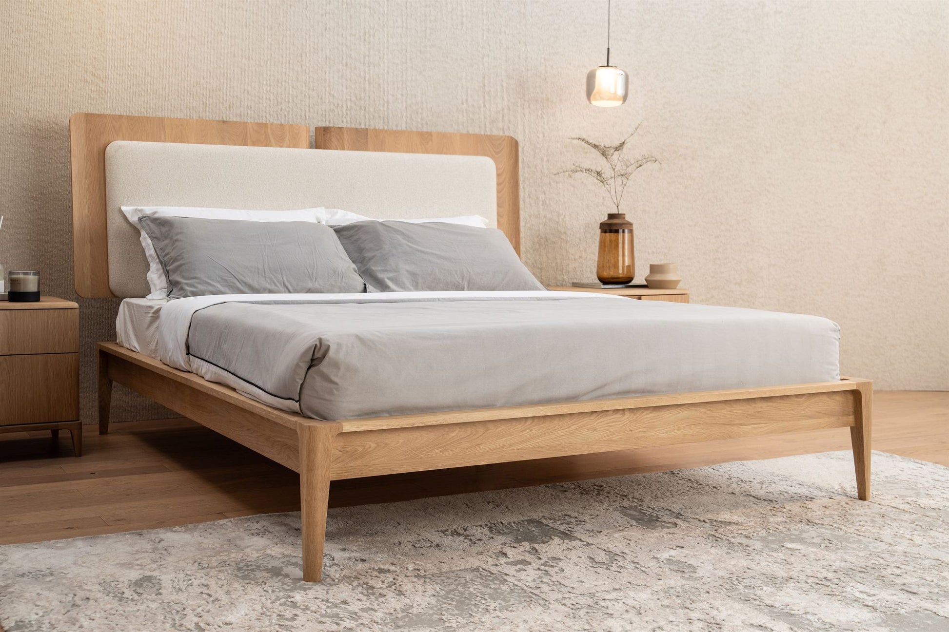 ŁÓŻKO NOTCH DĄB BIAŁY OD MAXLIVING