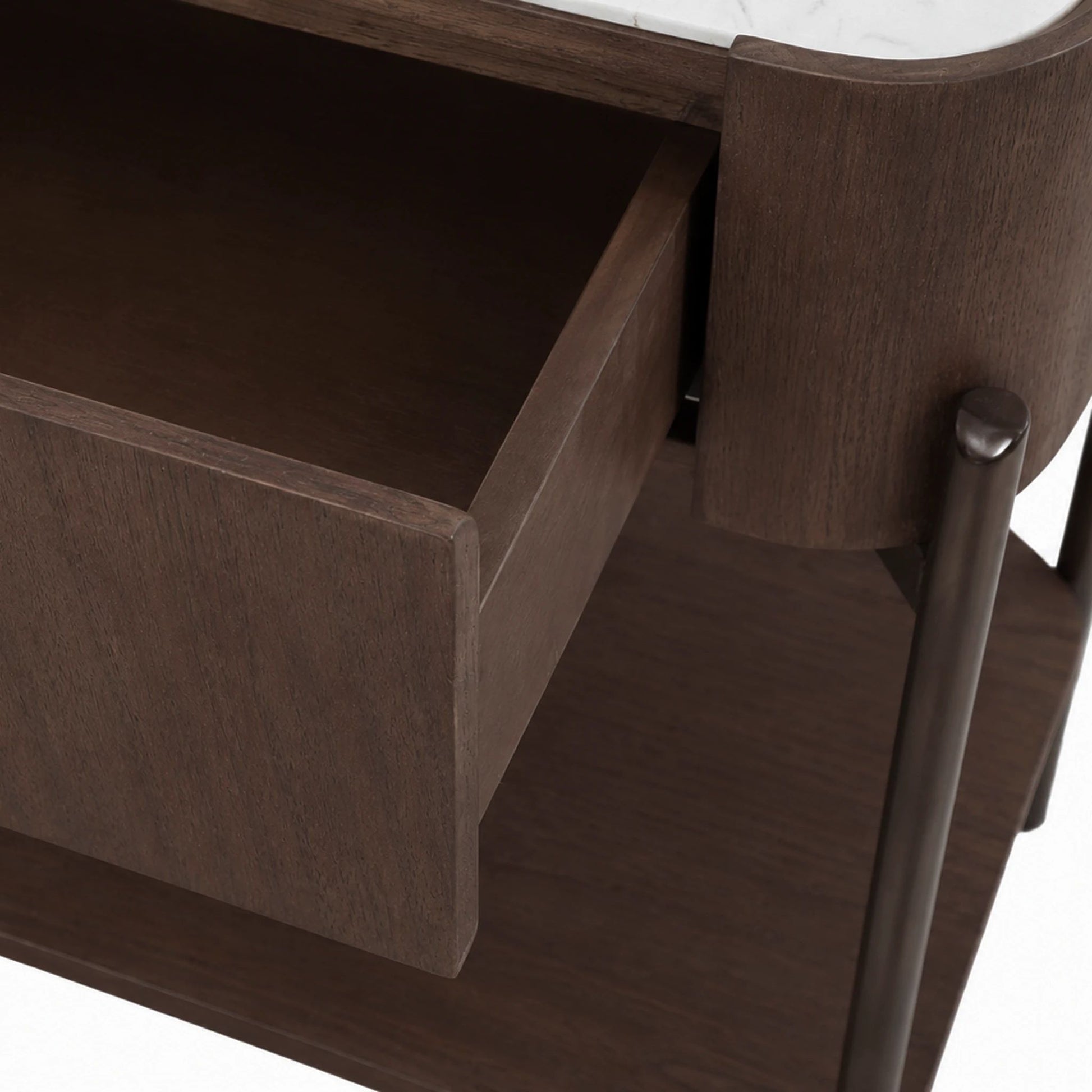 KONSOLA FORNIROWANA SOREN Z CERAMICZNYM BLATEM OD MAXLIVING