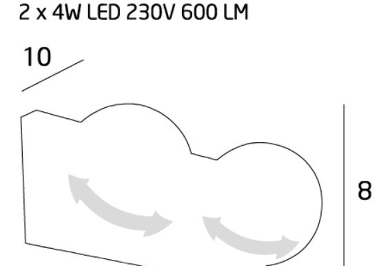 LAMPA KINKIET GOAL BIAŁY OD MAXLIGHT W0125