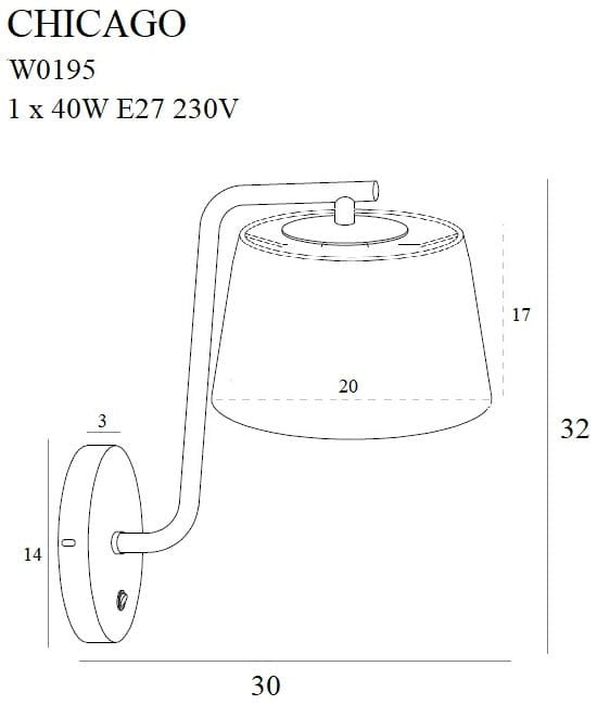 LAMPA KINKIET CHICAGO CHROM OD MAXLIGHT W0195