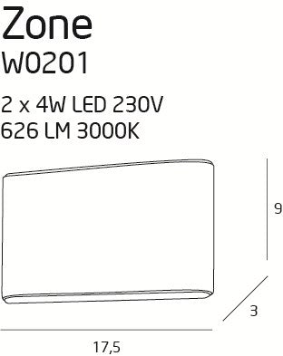 LAMPA KINKIET ZONE BIAŁY OD MAXLIGHT W0201