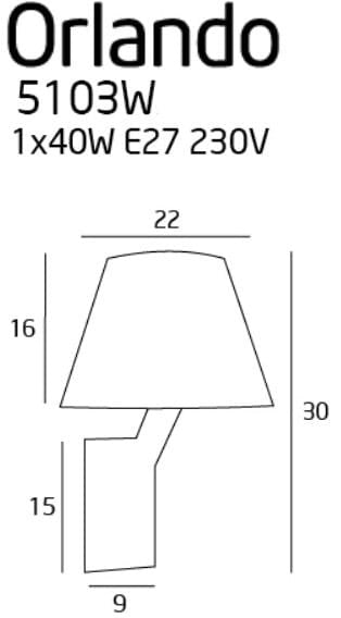 LAMPA KINKIET ORLANDO CZARNY OD MAXLIGHT 5103W/BLNM