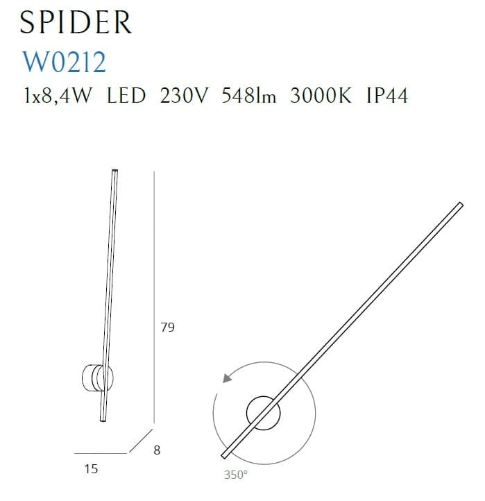 LAMPA KINKIET SPIDER BIAŁY OD MAXLIGHT W0212