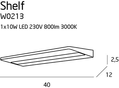LAMPA KINKIET SHELF BIAŁY OD MAXLIGHT W0213