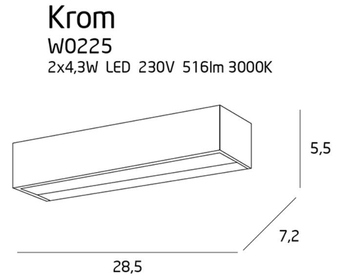 LAMPA KINKIET KROM CHROM OD MAXLIGHT W0225