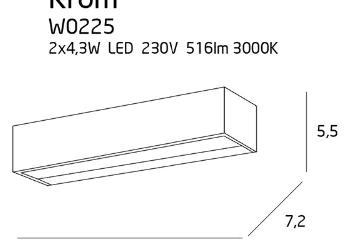 LAMPA KINKIET KROM CHROM OD MAXLIGHT W0225