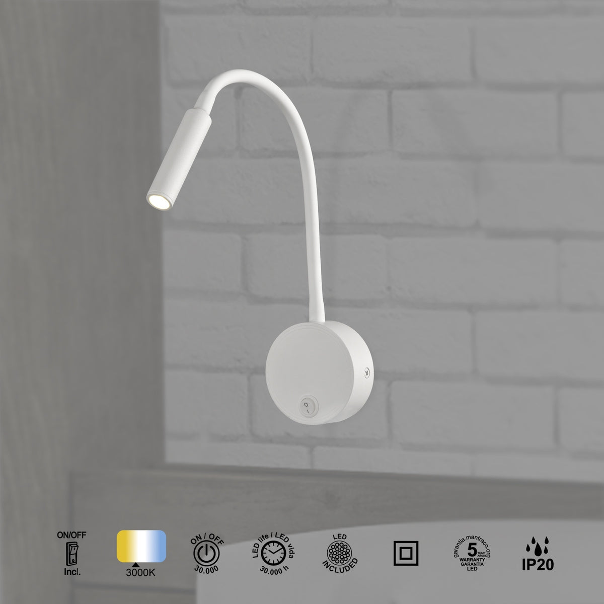 LAMPA ŚCIENNA BOAVISTA OD MANTRA 6046