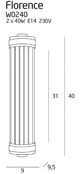 LAMPA KINKIET FLORENCE MOSIĘŻNY OD MAXLIGHT W0240