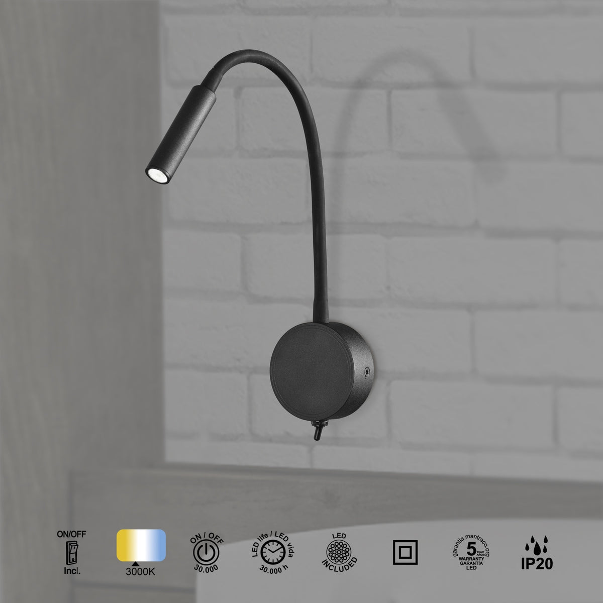 LAMPA ŚCIENNA BOAVISTA OD MANTRA 6047