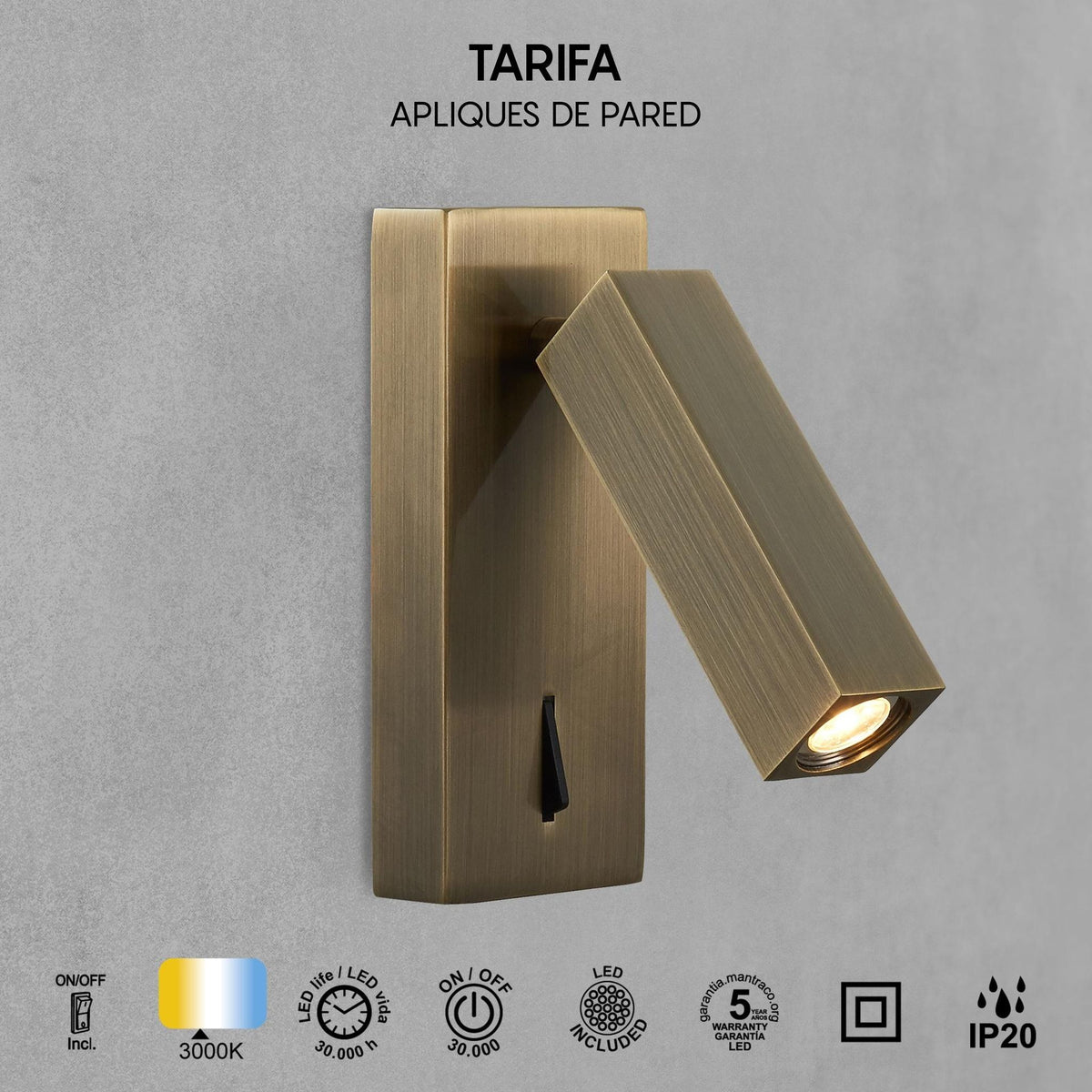 LAMPA ŚCIENNA TARIFA OD MANTRA 6072