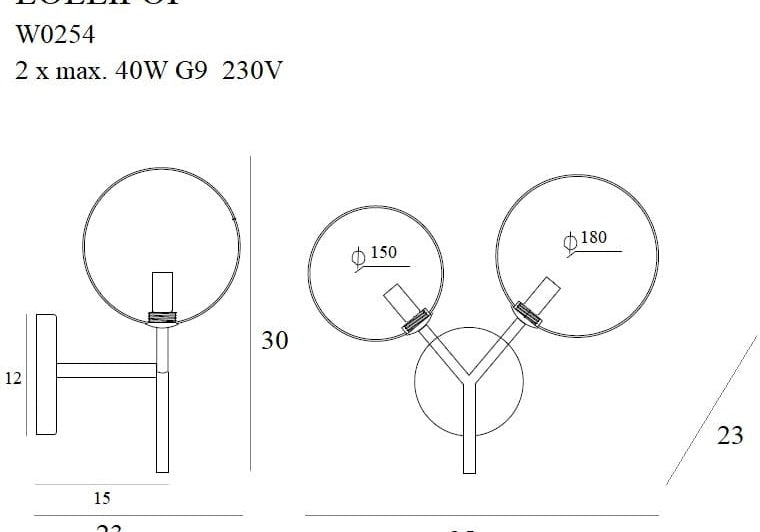 LAMPA KINKIET LOLLIPOP MOSIĘŻNY OD MAXLIGHT W0254