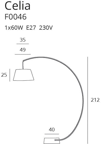 LAMPA PODŁOGOWA CELIA CZARNY OD MAXLIGHT F0046