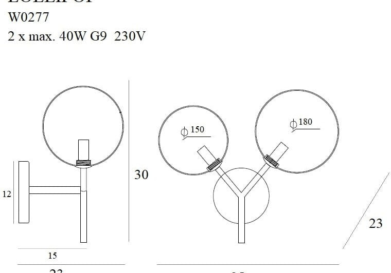 LAMPA KINKIET LOLLIPOP CZARNY OD MAXLIGHT W0277