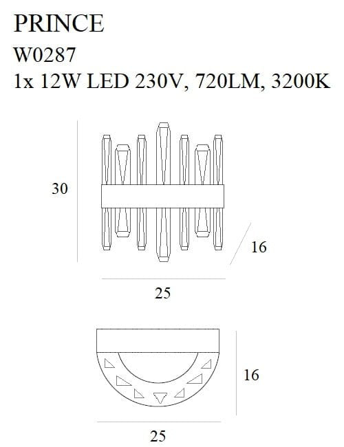 LAMPA KINKIET PRINCE ZŁOTY OD MAXLIGHT W0287