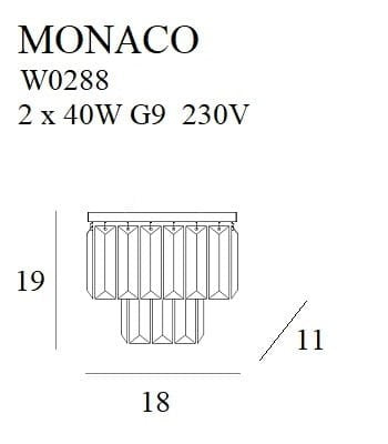 LAMPA KINKIET MONACO ZŁOTY OD MAXLIGHT W0288