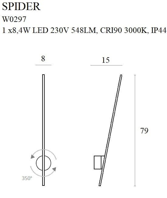LAMPA KINKIET SPIDER ZŁOTY OD MAXLIGHT W0297