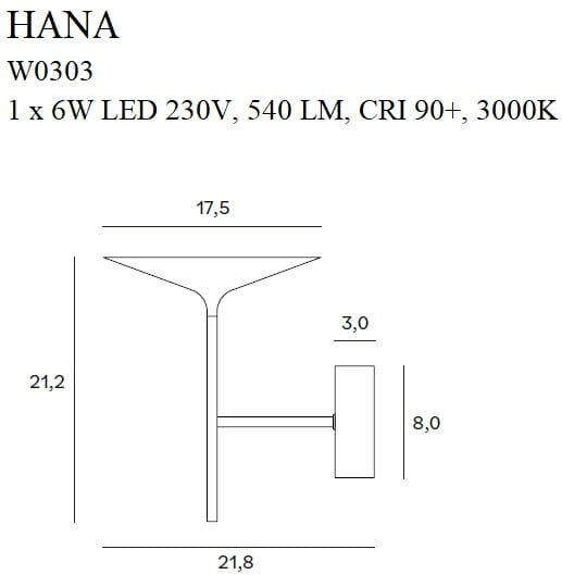 LAMPA KINKIET HANA CZARNY OD MAXLIGHT W0303