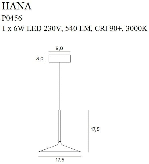 LAMPA  HANA CZARNY OD MAXLIGHT P0456