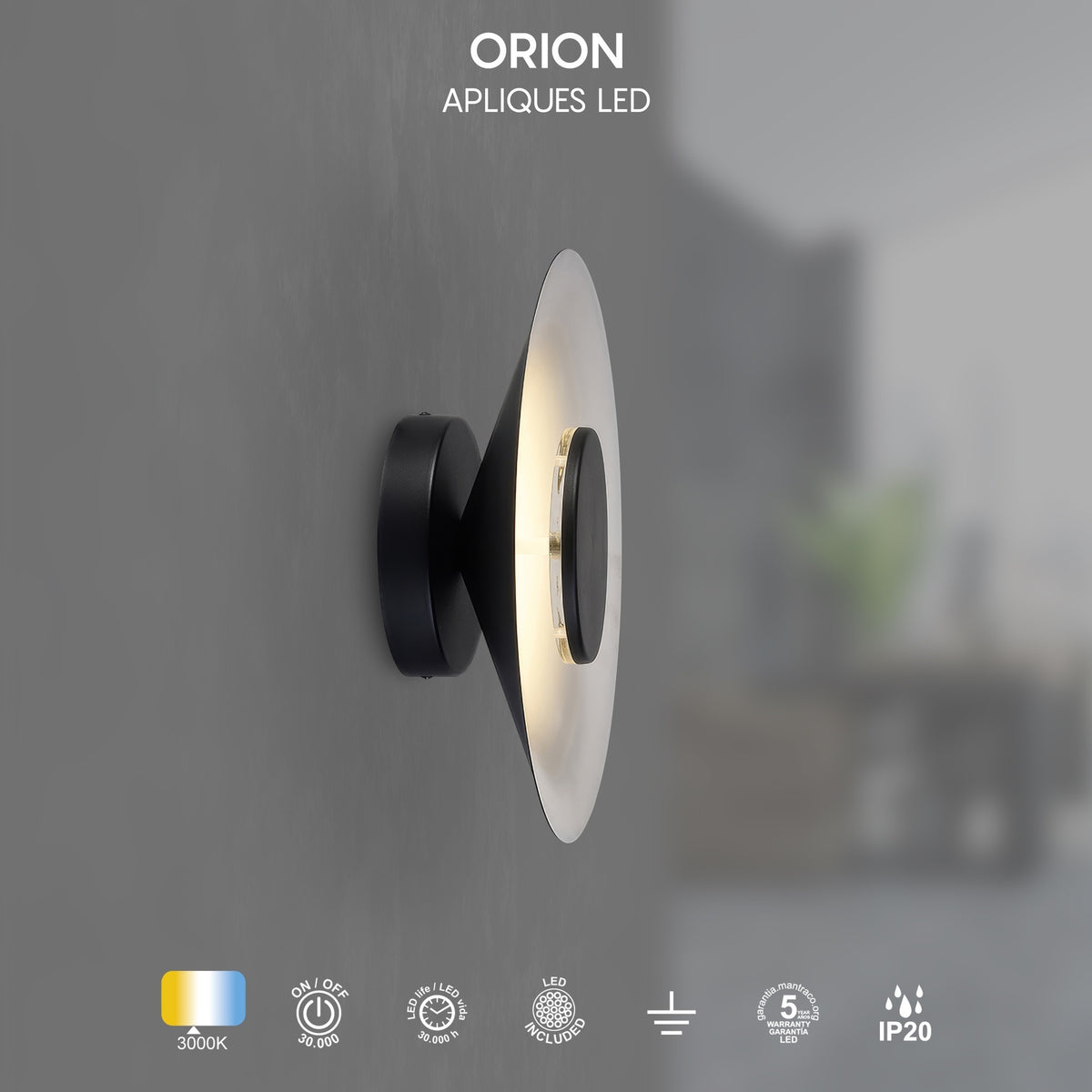 LAMPA ŚCIENNA ORION OD MANTRA 8125