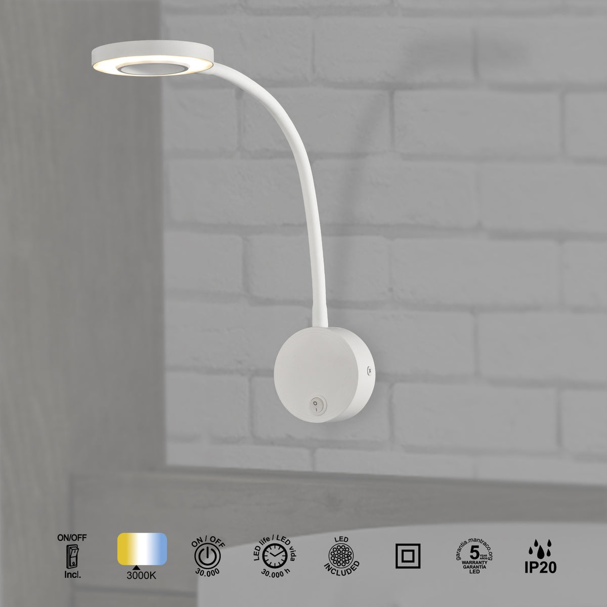 LAMPA ŚCIENNA BOAVISTA OD MANTRA 6050
