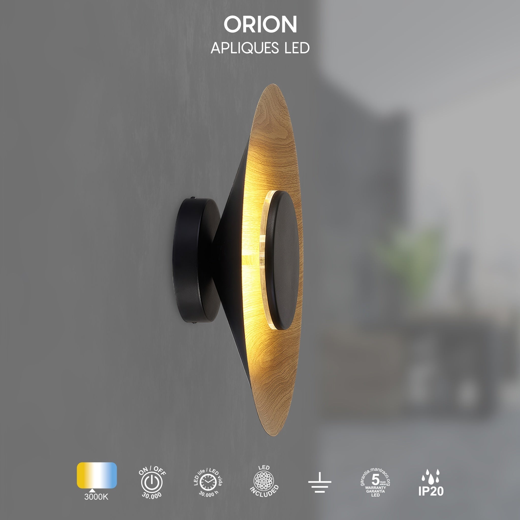 LAMPA ŚCIENNA ORION OD MANTRA 8129