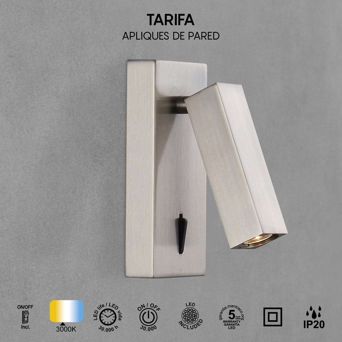 LAMPA ŚCIENNA TARIFA OD MANTRA 6071