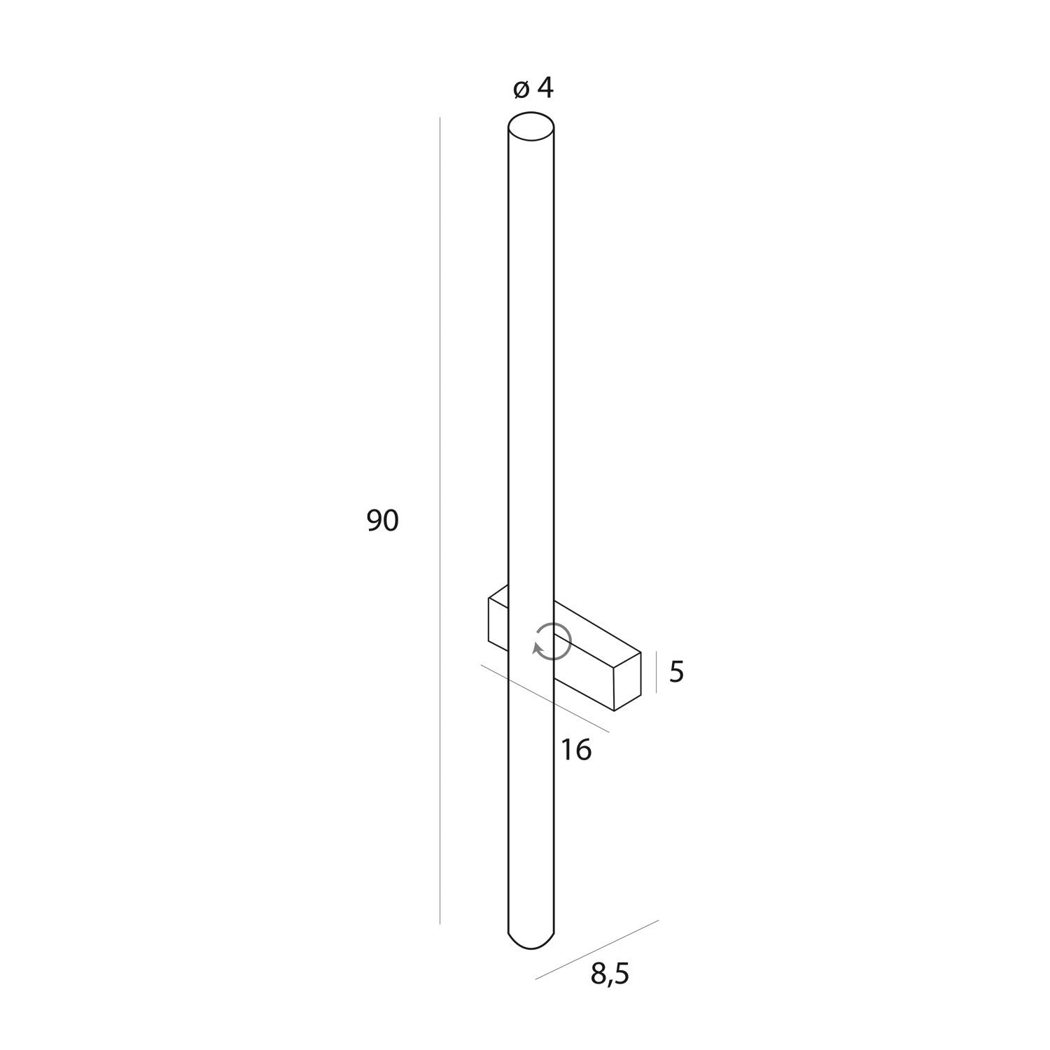 LAMPA KINKIET THORA CZARNY OD MAXLIGHT W0421D
