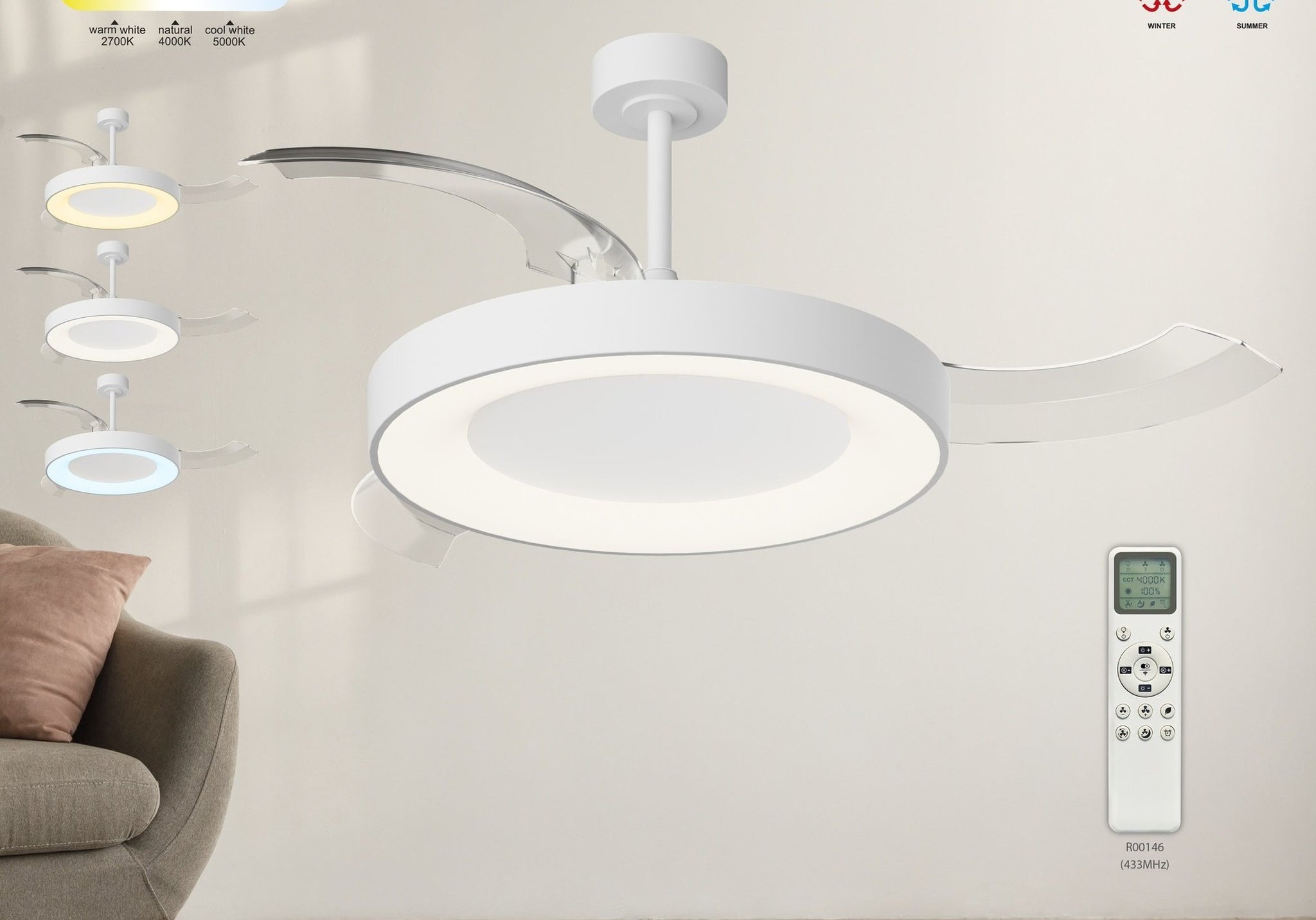 LAMPA WENTYLATOR SUFITOWY NISEKO FAN L OD MANTRA 9057