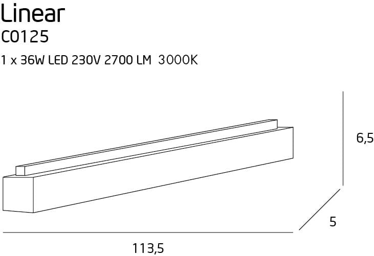 LAMPA PLAFON LINEAR BIAŁY OD MAXLIGHT C0125