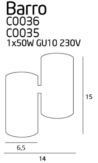 OŚWIETLENIE TECHNICZNE NATYNKOWE BARRO CZARNY OD MAXLIGHT C0035