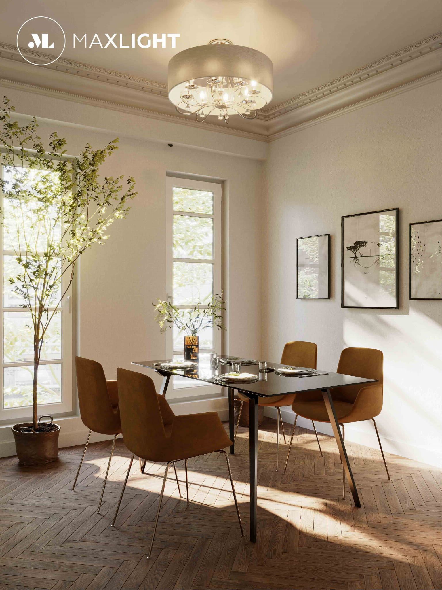 LAMPA PLAFON AMSTERDAM CHROM OD MAXLIGHT C0059