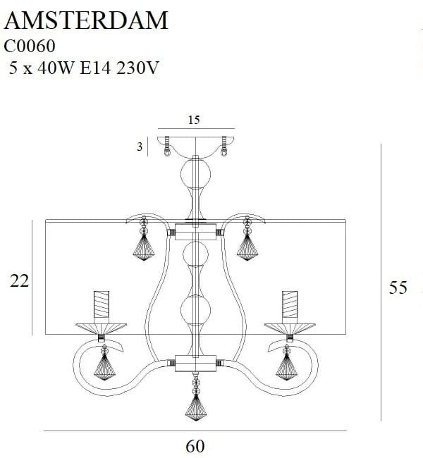 LAMPA PLAFON AMSTERDAM CHROM OD MAXLIGHT C0060