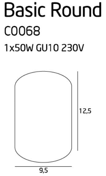 LAMPA PLAFON BASIC CZARNY OD MAXLIGHT C0068