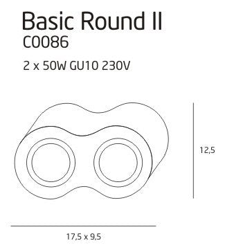LAMPA PLAFON BASIC CZARNY OD MAXLIGHT C0086