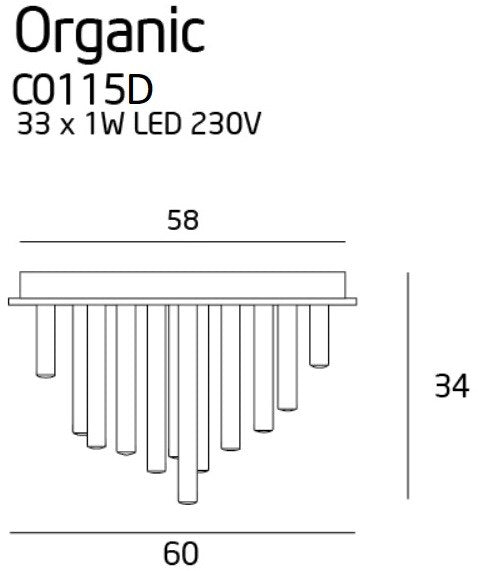 LAMPA PLAFON ORGANIC CHROM OD MAXLIGHT C0115D