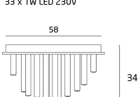 LAMPA PLAFON ORGANIC CHROM OD MAXLIGHT C0115D