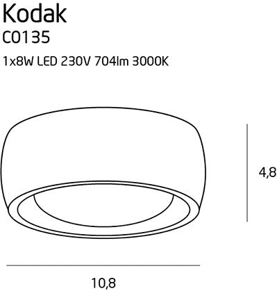 LAMPA PLAFON KODAK BIAŁY OD MAXLIGHT C0135