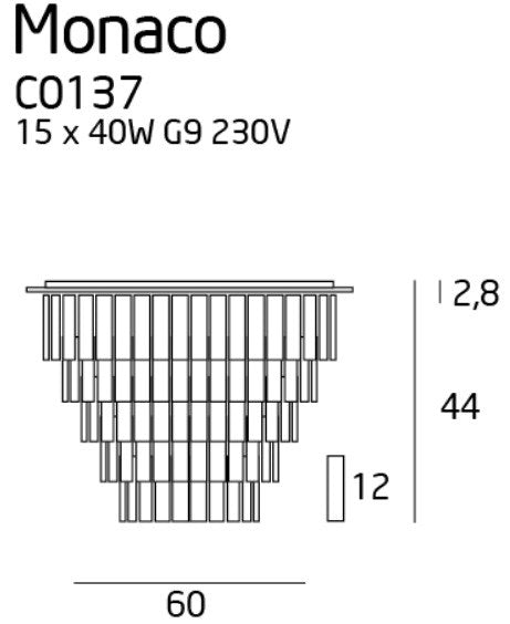 LAMPA PLAFON MONACO CHROM OD MAXLIGHT C0137