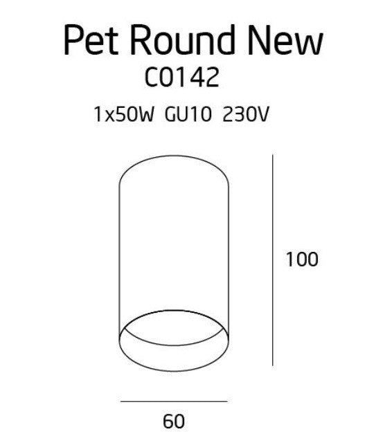 LAMPA PLAFON PET CZARNY OD MAXLIGHT C0142