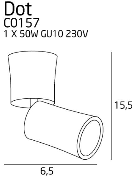 LAMPA PLAFON DOT CZARNY OD MAXLIGHT C0157