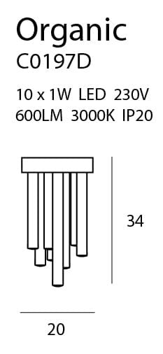 LAMPA PLAFON ORGANIC ZŁOTY OD MAXLIGHT C0197D