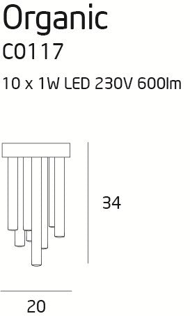 LAMPA PLAFON ORGANIC CHROM OD MAXLIGHT C0117D