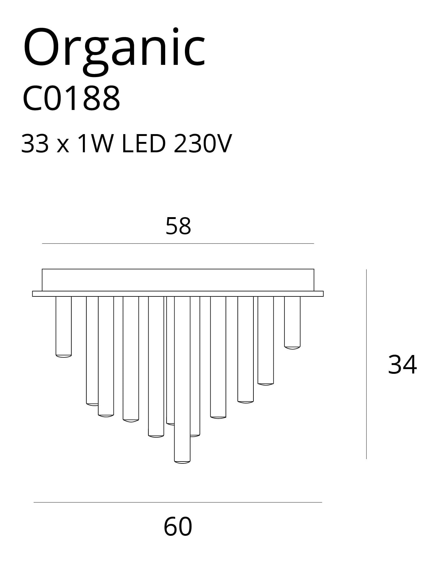 LAMPA PLAFON ORGANIC ZŁOTY OD MAXLIGHT C0188D